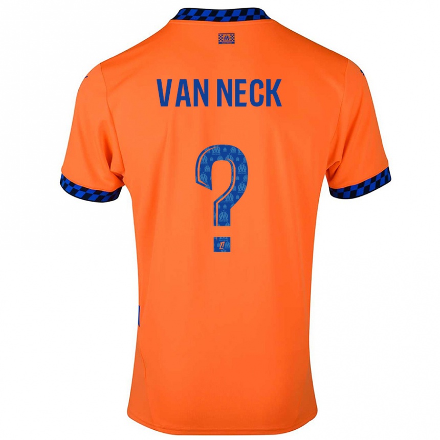 Niño Fútbol Camiseta Jelle Van Neck #0 Naranja Azul Oscuro Equipación Tercera 2024/25 México