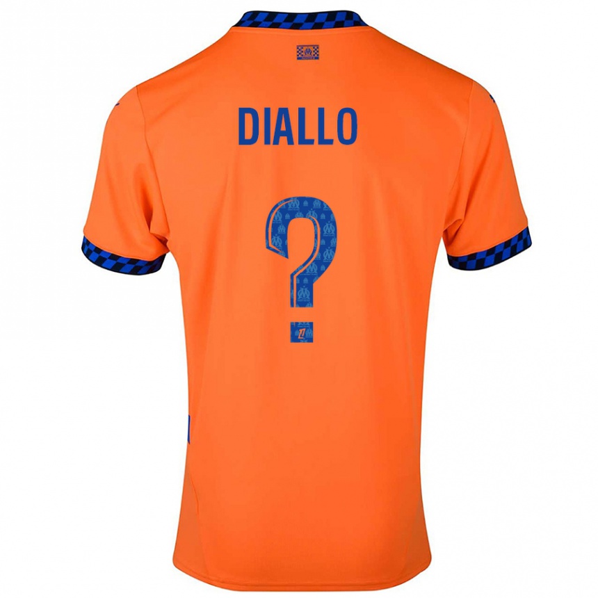 Niño Fútbol Camiseta Mouhamed Diallo #0 Naranja Azul Oscuro Equipación Tercera 2024/25 México