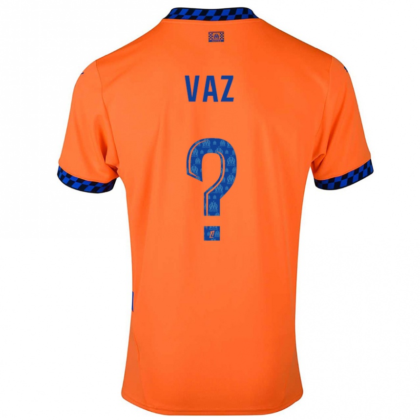 Niño Fútbol Camiseta Robinio Vaz #0 Naranja Azul Oscuro Equipación Tercera 2024/25 México