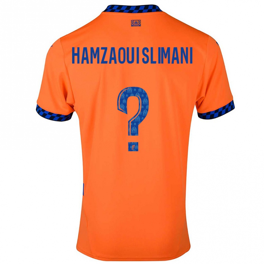 Niño Fútbol Camiseta Hilan Hamzaoui Slimani #0 Naranja Azul Oscuro Equipación Tercera 2024/25 México