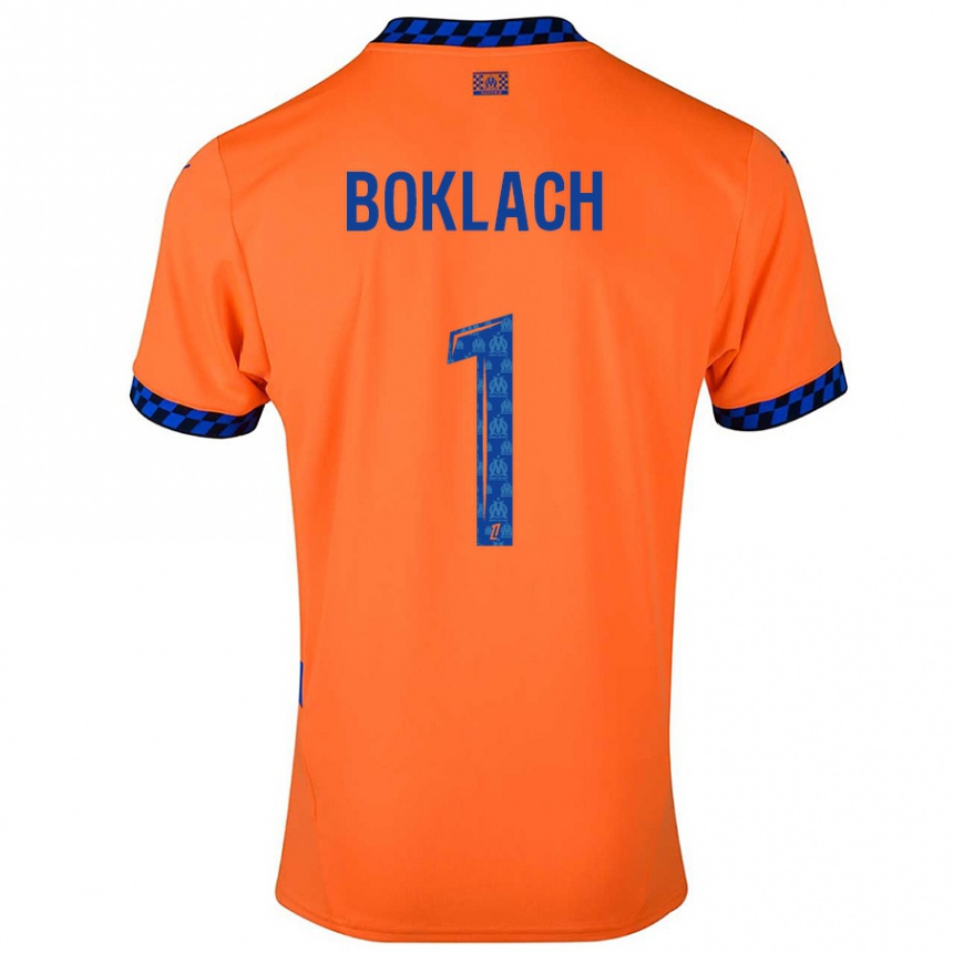 Niño Fútbol Camiseta Kateryna Boklach #1 Naranja Azul Oscuro Equipación Tercera 2024/25 México