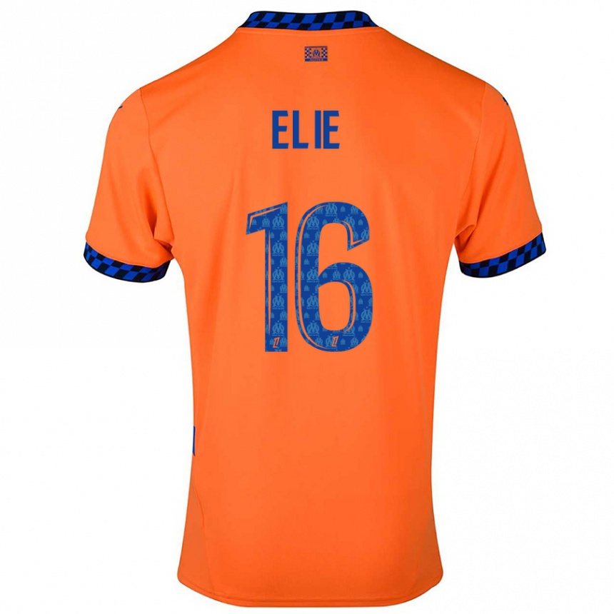 Niño Fútbol Camiseta Anaïs Elie #16 Naranja Azul Oscuro Equipación Tercera 2024/25 México