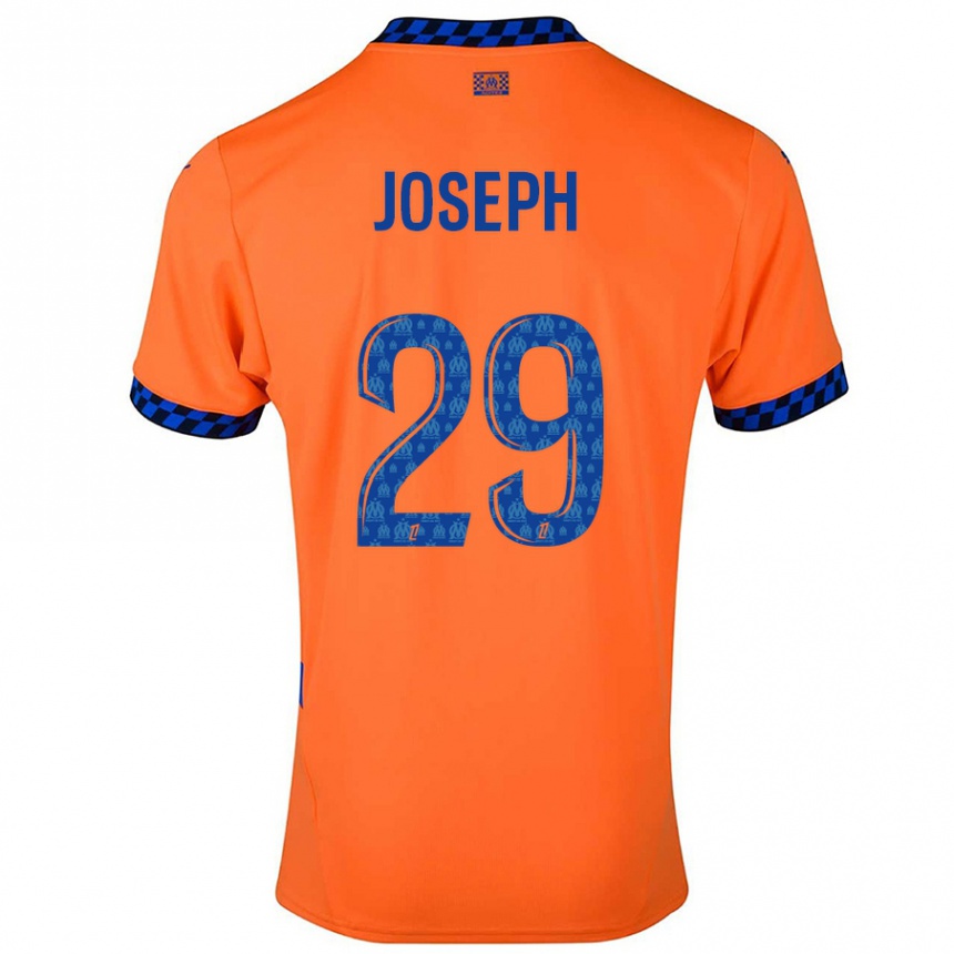 Niño Fútbol Camiseta Darlina Joseph #29 Naranja Azul Oscuro Equipación Tercera 2024/25 México