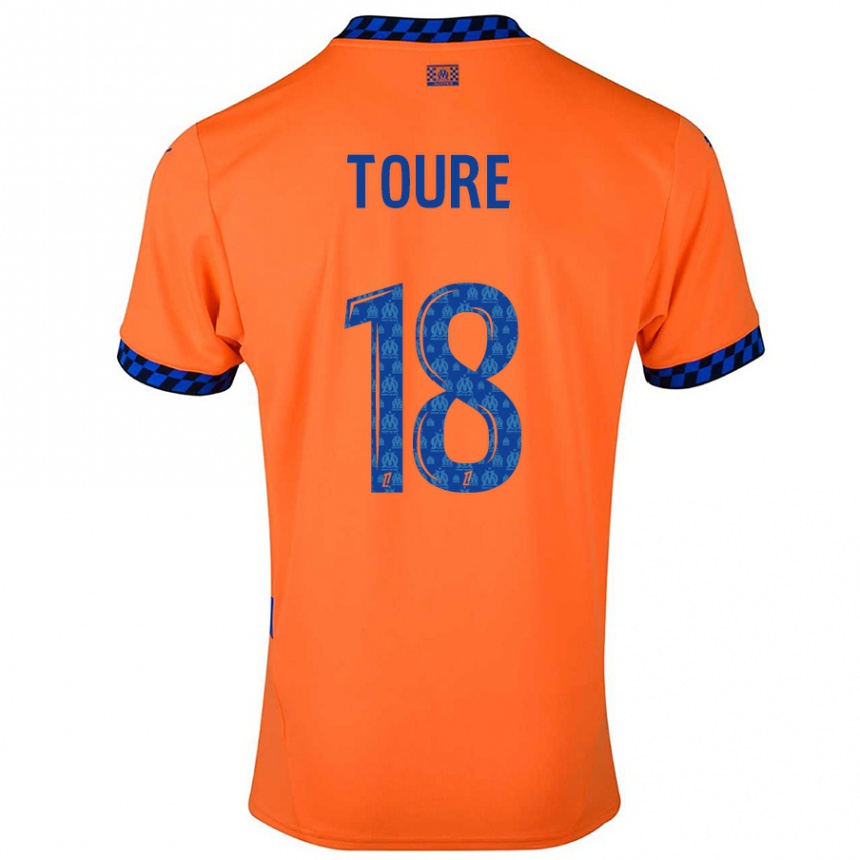 Niño Fútbol Camiseta Isaak Toure #18 Naranja Azul Oscuro Equipación Tercera 2024/25 México