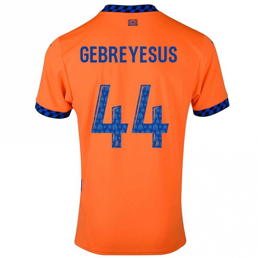 Niño Fútbol Camiseta Esey Gebreyesus #44 Naranja Azul Oscuro Equipación Tercera 2024/25 México