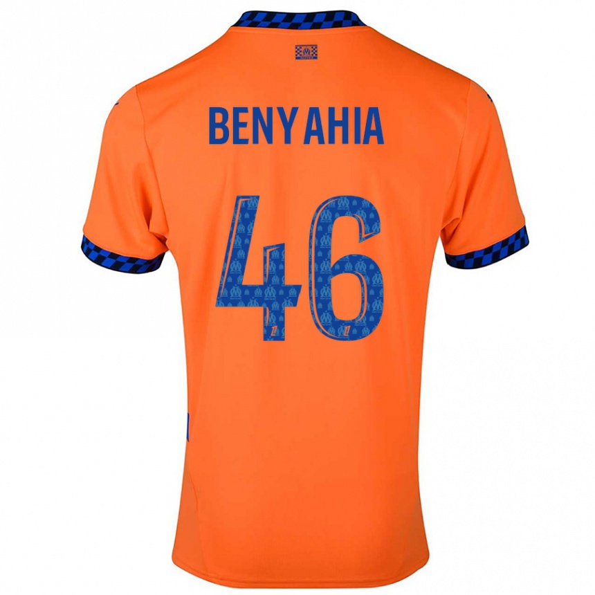 Niño Fútbol Camiseta Aylan Benyahia-Tani #46 Naranja Azul Oscuro Equipación Tercera 2024/25 México