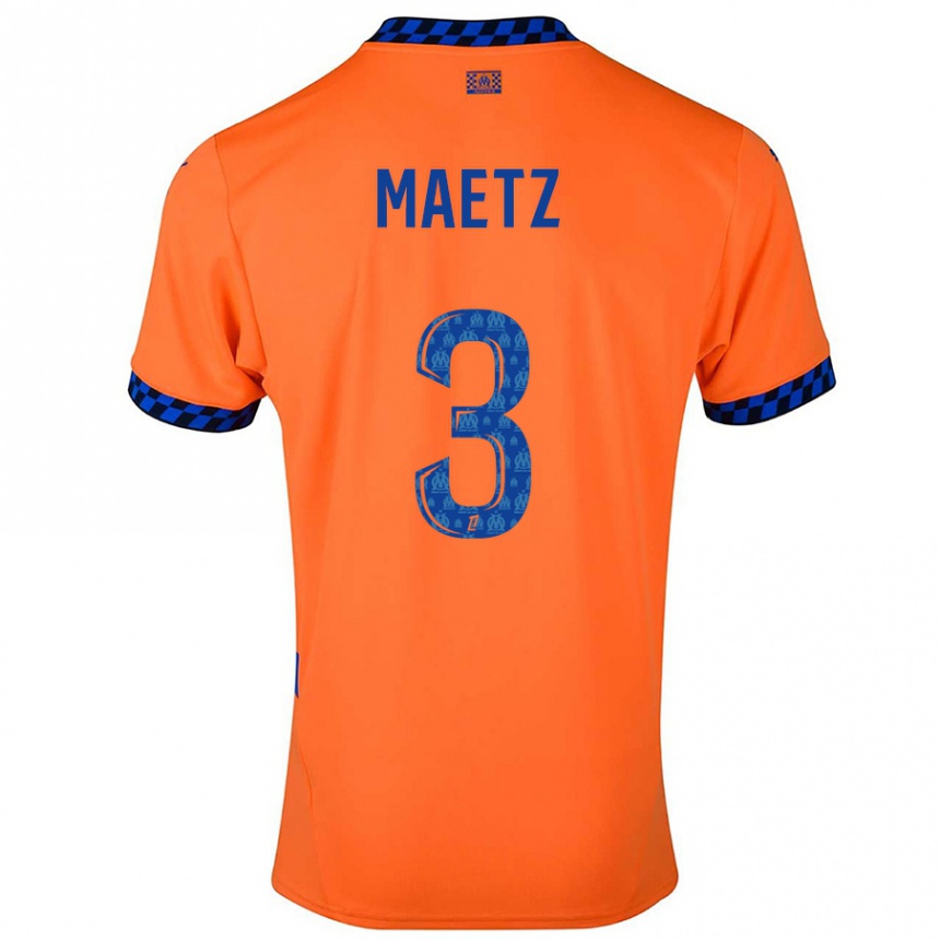 Niño Fútbol Camiseta Agathe Maetz #3 Naranja Azul Oscuro Equipación Tercera 2024/25 México