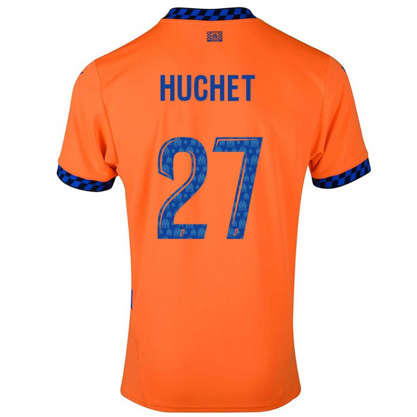 Niño Fútbol Camiseta Sarah Huchet #27 Naranja Azul Oscuro Equipación Tercera 2024/25 México