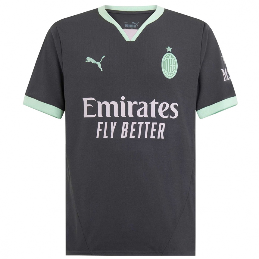 Niño Fútbol Camiseta Matteo Gabbia #46 Gris Equipación Tercera 2024/25 México