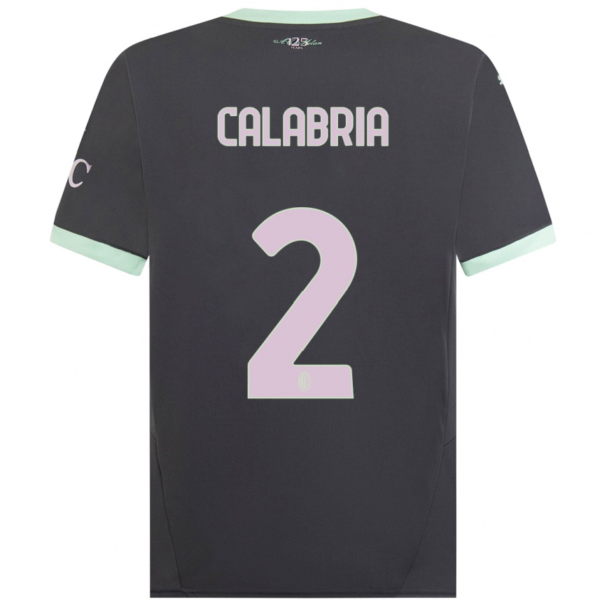 Niño Fútbol Camiseta Davide Calabria #2 Gris Equipación Tercera 2024/25 México