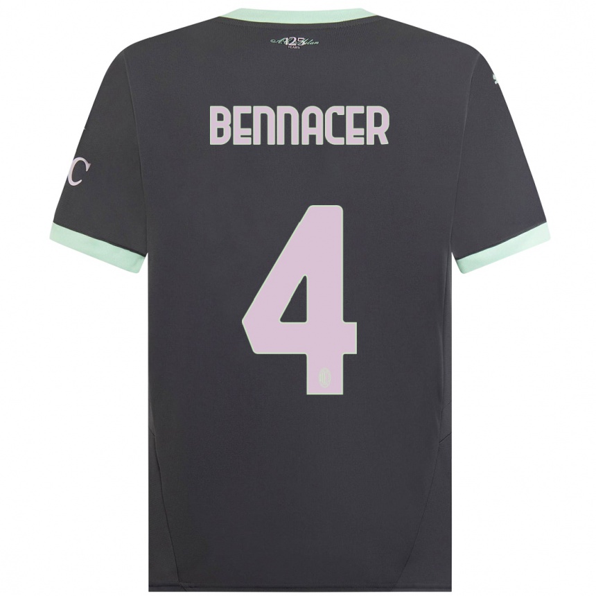 Niño Fútbol Camiseta Ismael Bennacer #4 Gris Equipación Tercera 2024/25 México