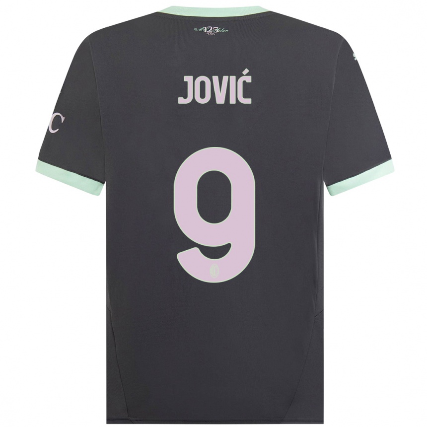 Niño Fútbol Camiseta Luka Jovic #9 Gris Equipación Tercera 2024/25 México