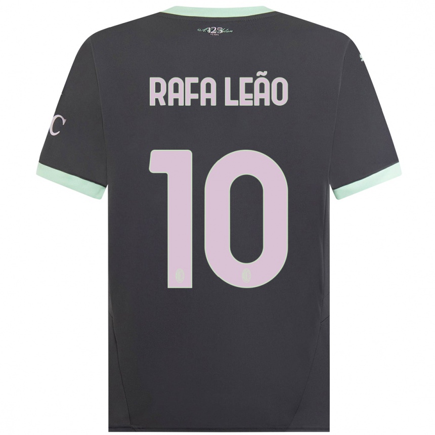 Niño Fútbol Camiseta Rafael Leao #10 Gris Equipación Tercera 2024/25 México