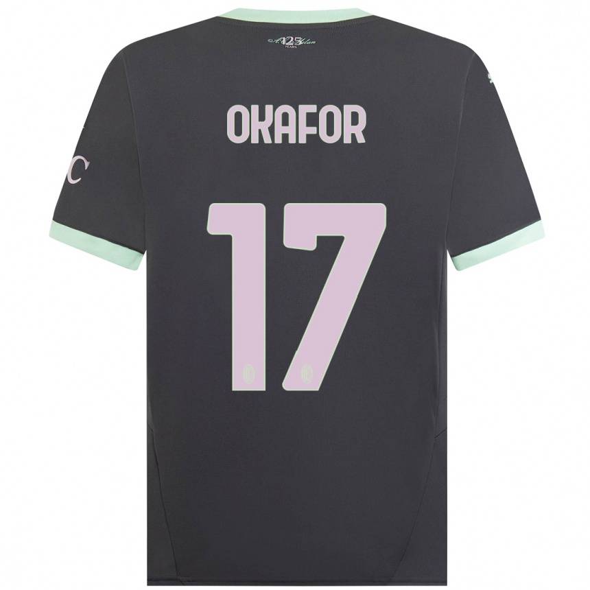 Niño Fútbol Camiseta Noah Okafor #17 Gris Equipación Tercera 2024/25 México