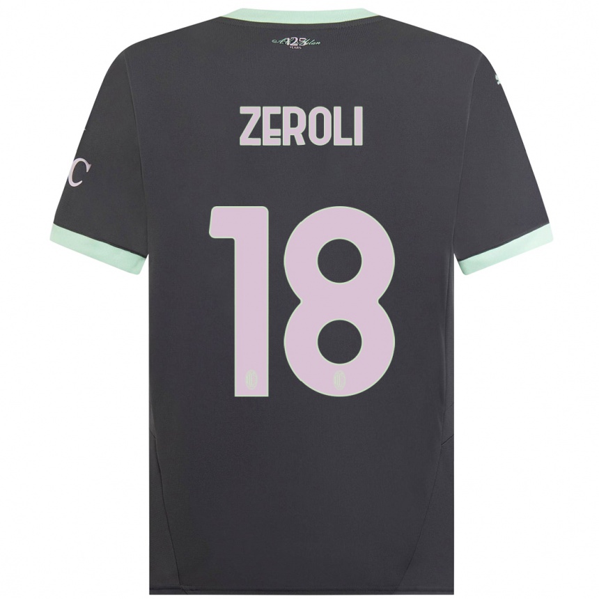 Niño Fútbol Camiseta Kevin Zeroli #18 Gris Equipación Tercera 2024/25 México