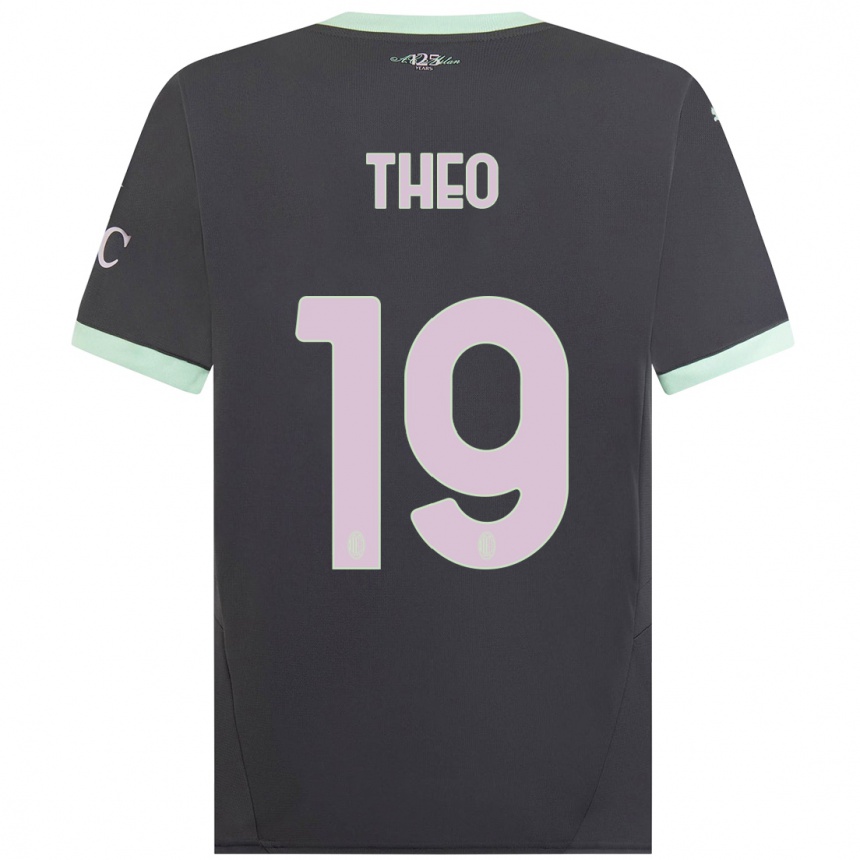 Niño Fútbol Camiseta Theo Hernandez #19 Gris Equipación Tercera 2024/25 México