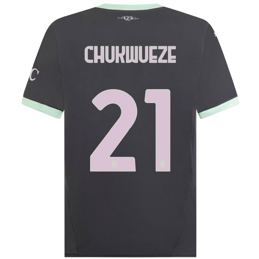 Niño Fútbol Camiseta Samuel Chukwueze #21 Gris Equipación Tercera 2024/25 México