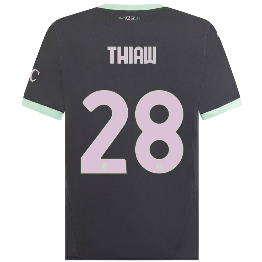 Niño Fútbol Camiseta Malick Thiaw #28 Gris Equipación Tercera 2024/25 México