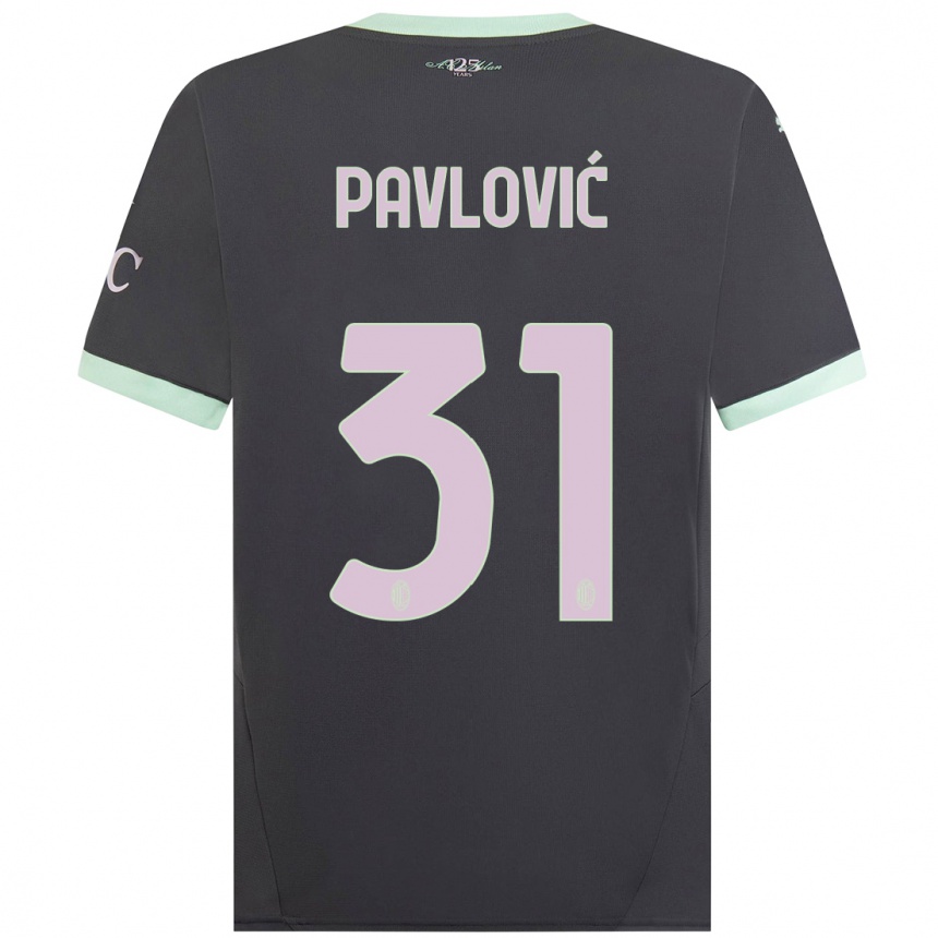 Niño Fútbol Camiseta Strahinja Pavlović #31 Gris Equipación Tercera 2024/25 México