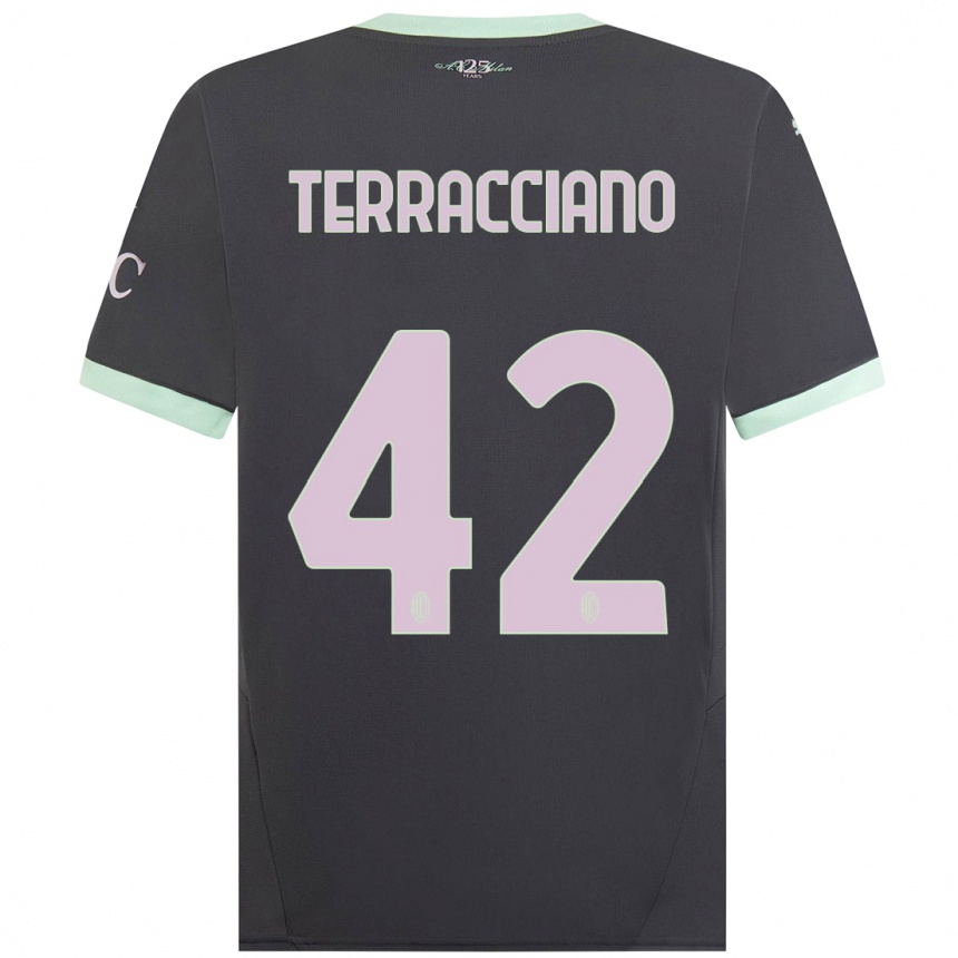 Niño Fútbol Camiseta Filippo Terracciano #42 Gris Equipación Tercera 2024/25 México