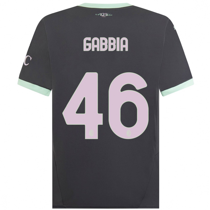 Niño Fútbol Camiseta Matteo Gabbia #46 Gris Equipación Tercera 2024/25 México