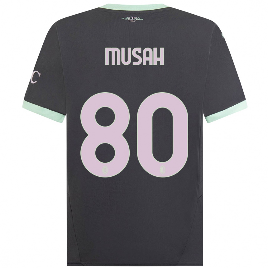 Niño Fútbol Camiseta Yunus Musah #80 Gris Equipación Tercera 2024/25 México