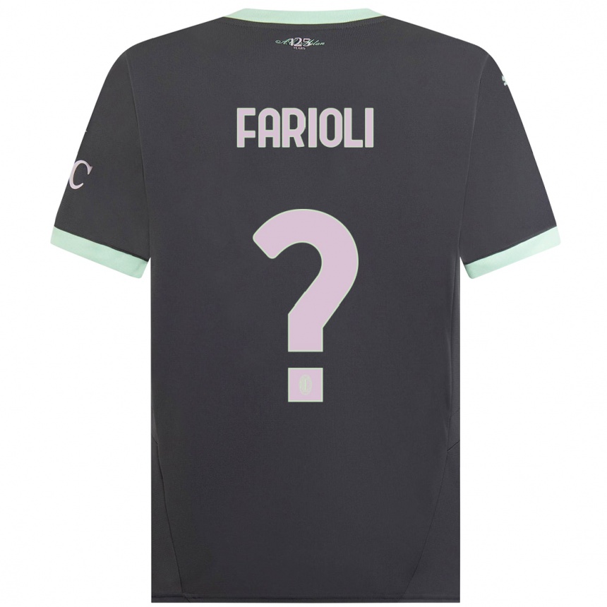 Niño Fútbol Camiseta Simone Farioli #0 Gris Equipación Tercera 2024/25 México