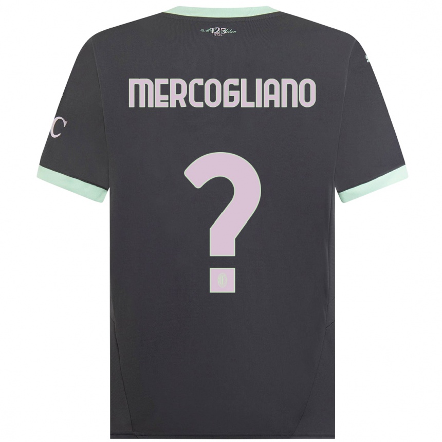 Niño Fútbol Camiseta Mattia Mercogliano #0 Gris Equipación Tercera 2024/25 México