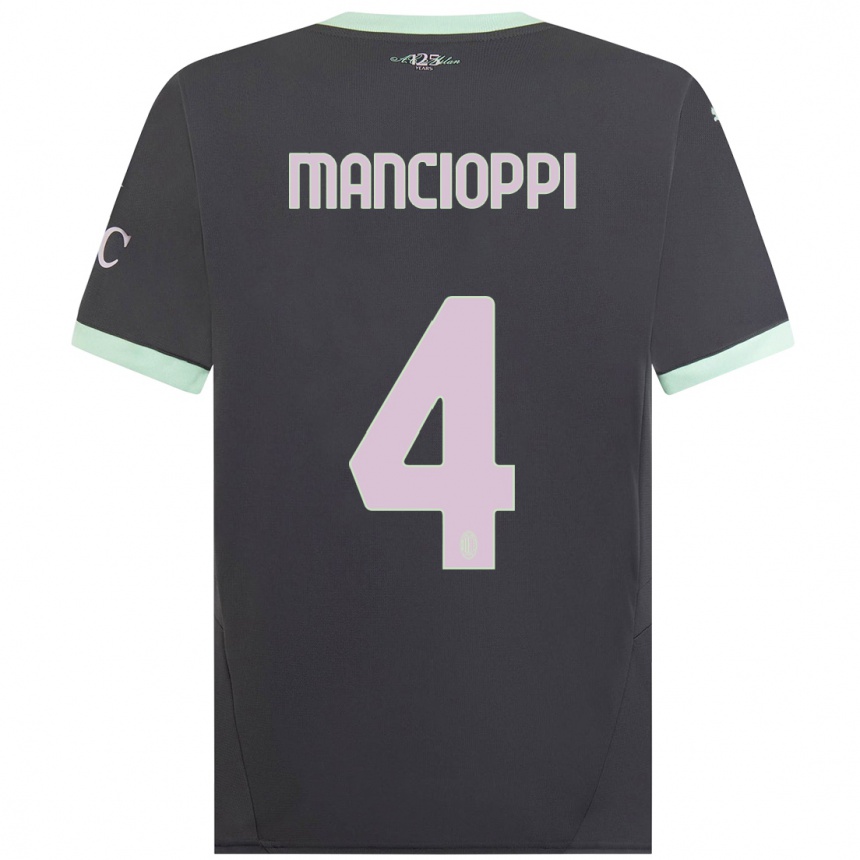 Niño Fútbol Camiseta Tommaso Mancioppi #4 Gris Equipación Tercera 2024/25 México