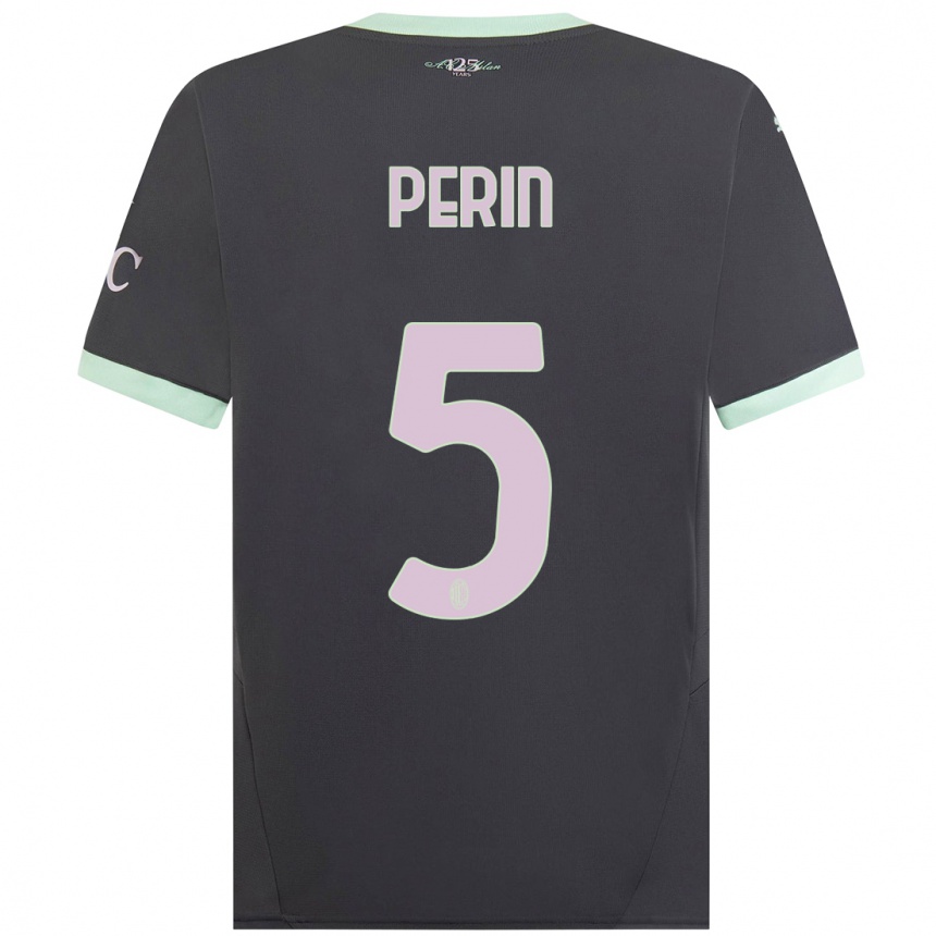 Niño Fútbol Camiseta Ernesto Perin #5 Gris Equipación Tercera 2024/25 México