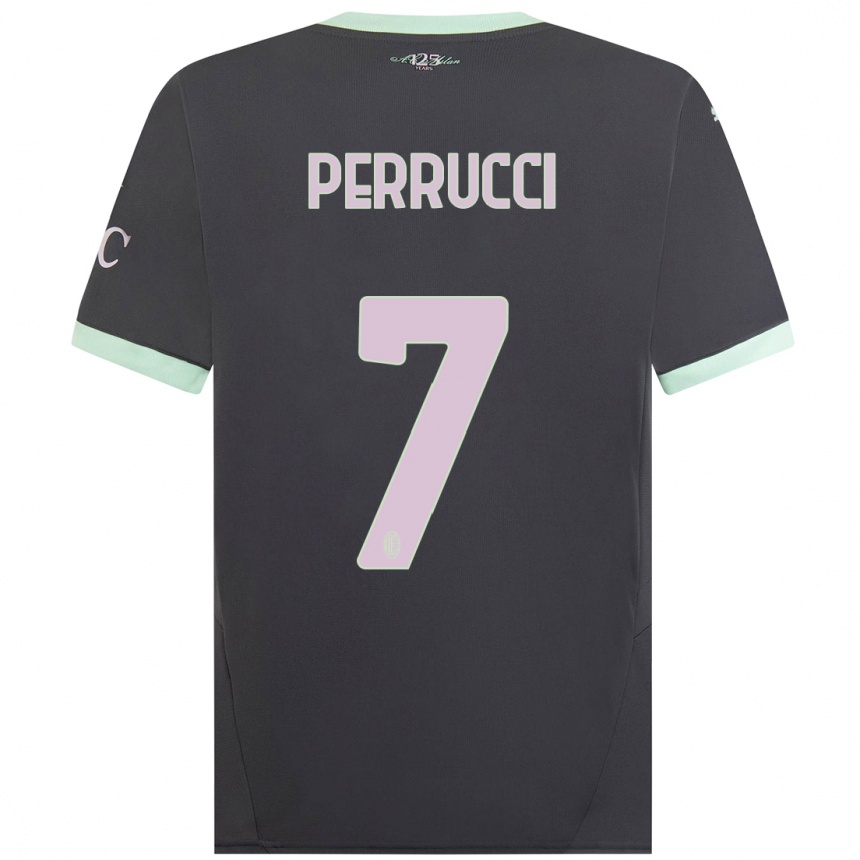 Niño Fútbol Camiseta Vincenzo Perrucci #7 Gris Equipación Tercera 2024/25 México