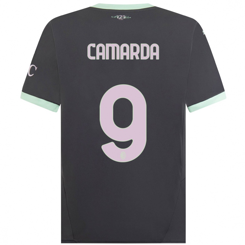 Niño Fútbol Camiseta Francesco Camarda #9 Gris Equipación Tercera 2024/25 México