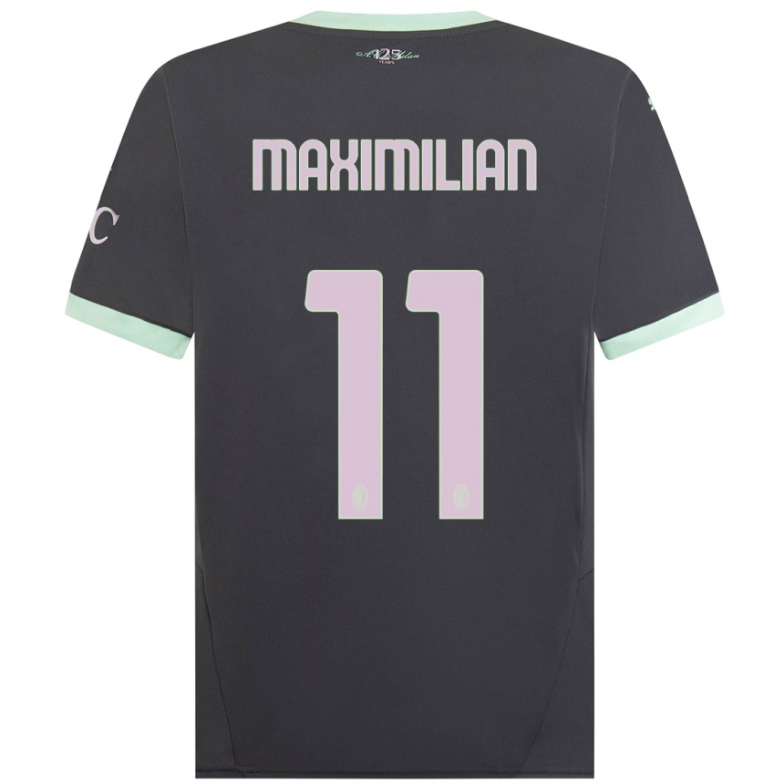 Niño Fútbol Camiseta Maximilian Ibrahimović #11 Gris Equipación Tercera 2024/25 México