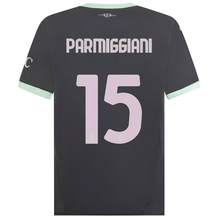 Niño Fútbol Camiseta Pietro Parmiggiani #15 Gris Equipación Tercera 2024/25 México