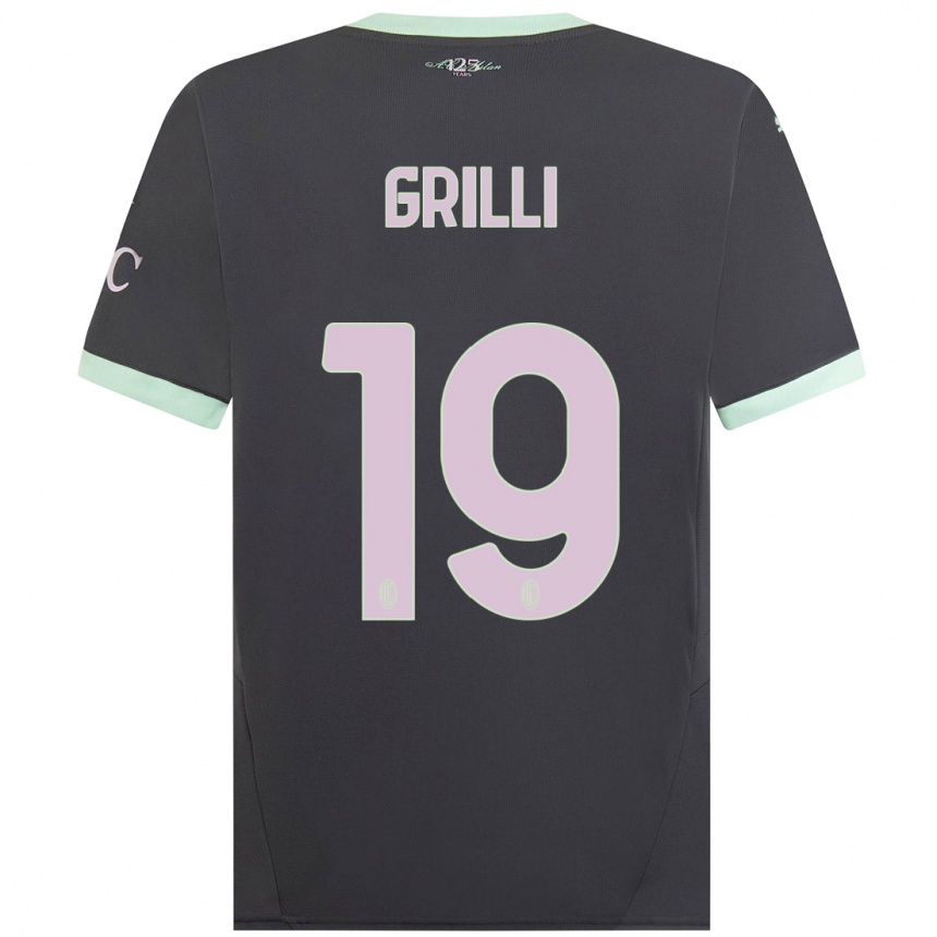 Niño Fútbol Camiseta Lorenzo Grilli #19 Gris Equipación Tercera 2024/25 México