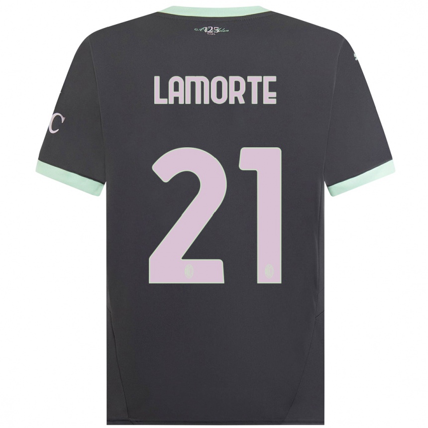 Niño Fútbol Camiseta Alessandro Lamorte #21 Gris Equipación Tercera 2024/25 México