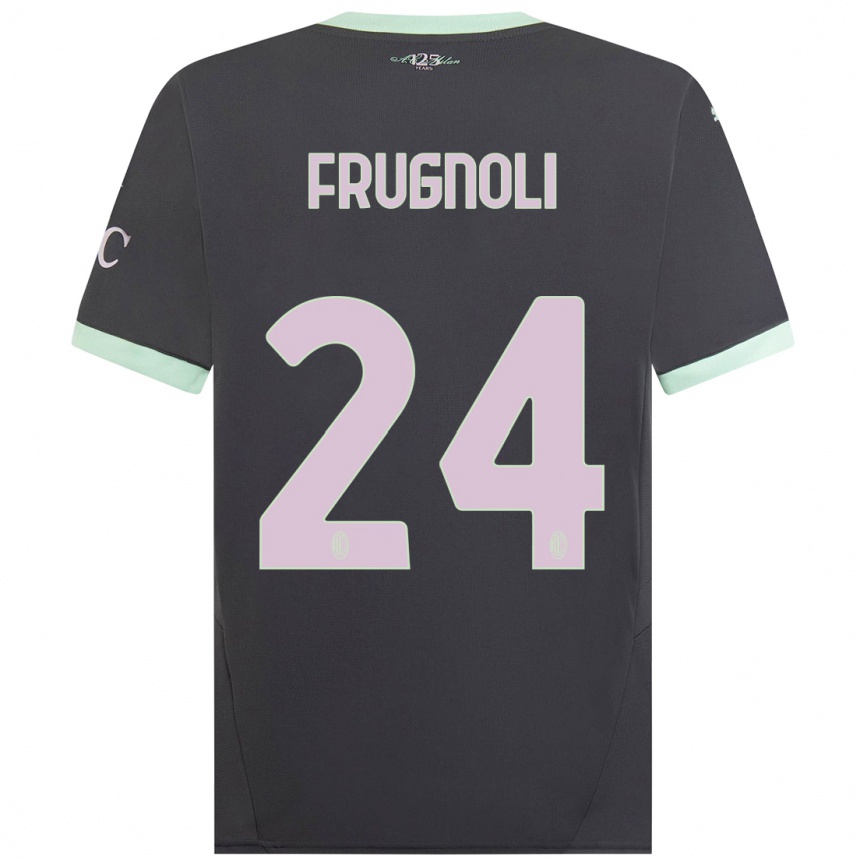 Niño Fútbol Camiseta Leonardo Frugnoli #24 Gris Equipación Tercera 2024/25 México