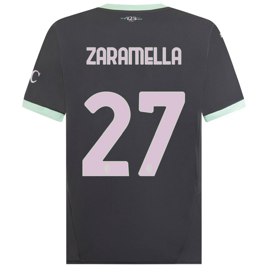 Niño Fútbol Camiseta Mattia Zaramella #27 Gris Equipación Tercera 2024/25 México