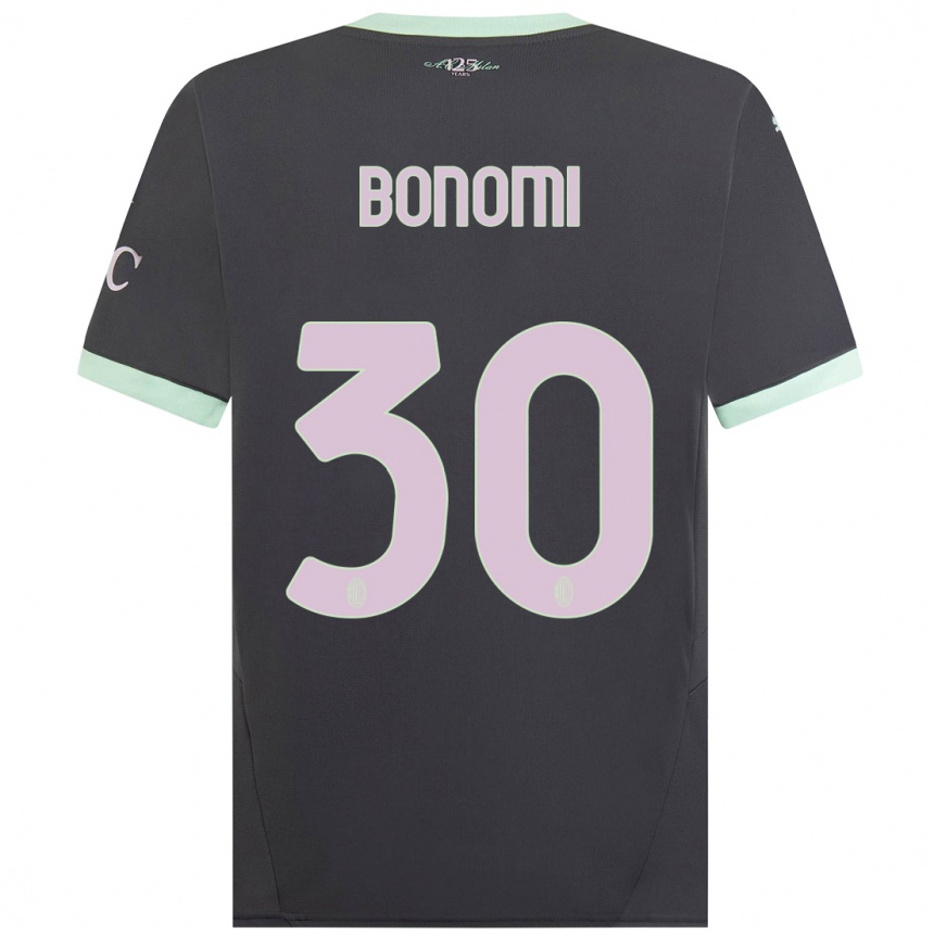 Niño Fútbol Camiseta Alessandro Bonomi #30 Gris Equipación Tercera 2024/25 México