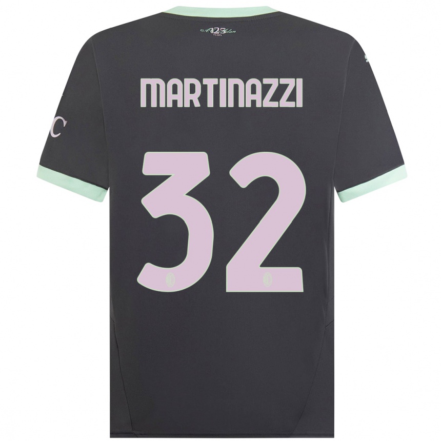 Niño Fútbol Camiseta Luca Martinazzi #32 Gris Equipación Tercera 2024/25 México