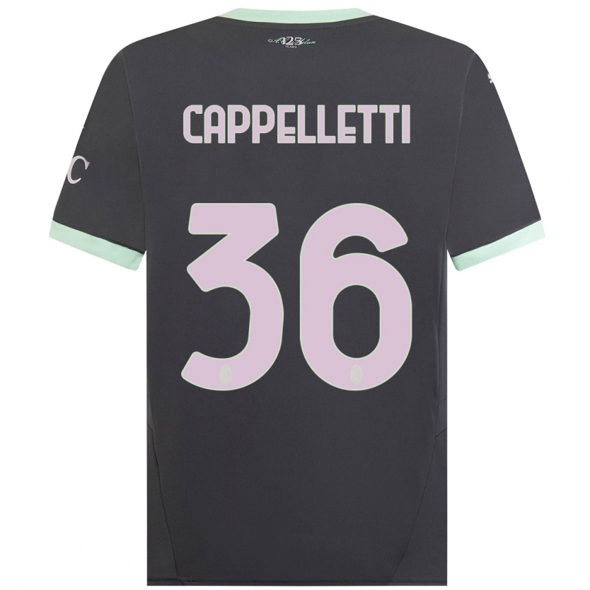 Niño Fútbol Camiseta Mattia Cappelletti #36 Gris Equipación Tercera 2024/25 México