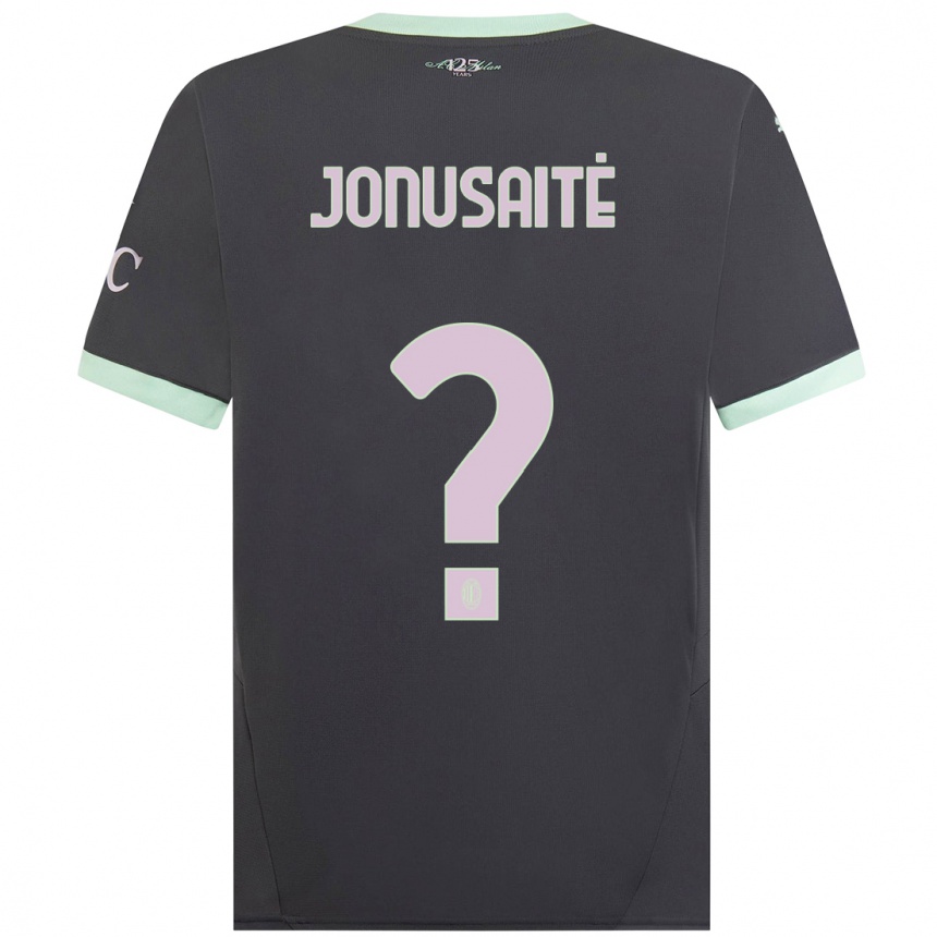 Niño Fútbol Camiseta Rimantė Jonušaitė #0 Gris Equipación Tercera 2024/25 México