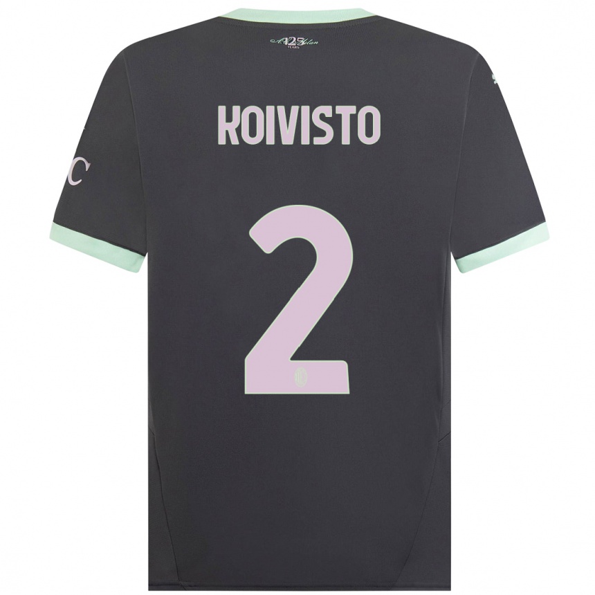 Niño Fútbol Camiseta Emma Koivisto #2 Gris Equipación Tercera 2024/25 México