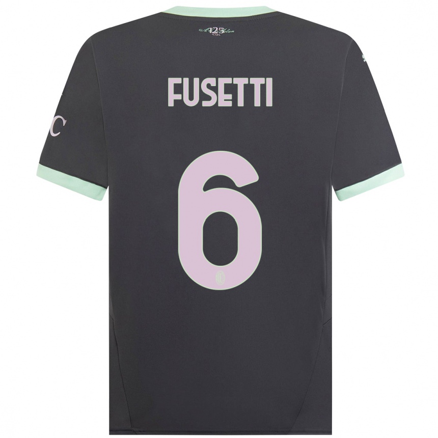 Niño Fútbol Camiseta Laura Fusetti #6 Gris Equipación Tercera 2024/25 México