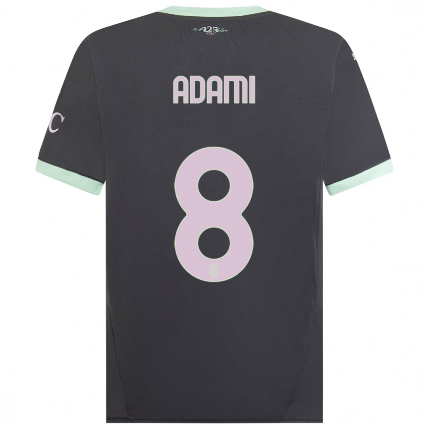 Niño Fútbol Camiseta Greta Adami #8 Gris Equipación Tercera 2024/25 México