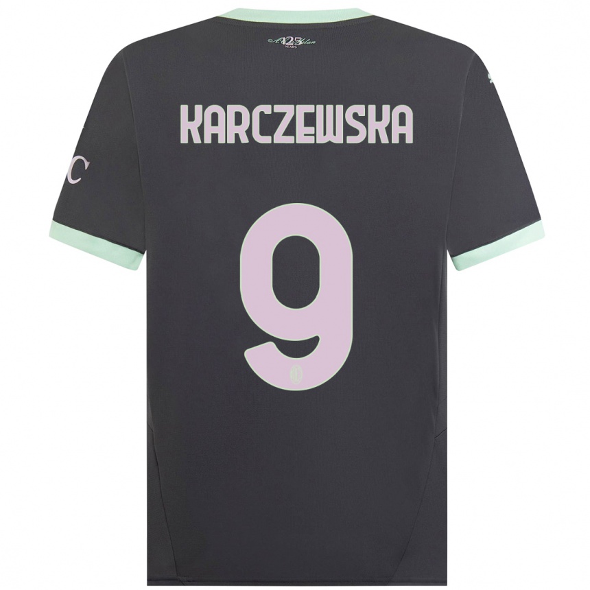 Niño Fútbol Camiseta Nikola Karczewska #9 Gris Equipación Tercera 2024/25 México