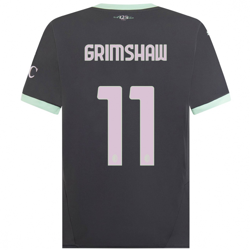 Niño Fútbol Camiseta Christy Grimshaw #11 Gris Equipación Tercera 2024/25 México