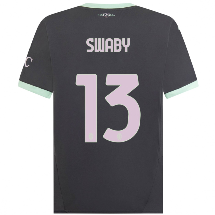 Niño Fútbol Camiseta Allyson Swaby #13 Gris Equipación Tercera 2024/25 México