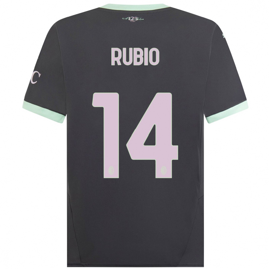 Niño Fútbol Camiseta Silvia Rubio #14 Gris Equipación Tercera 2024/25 México