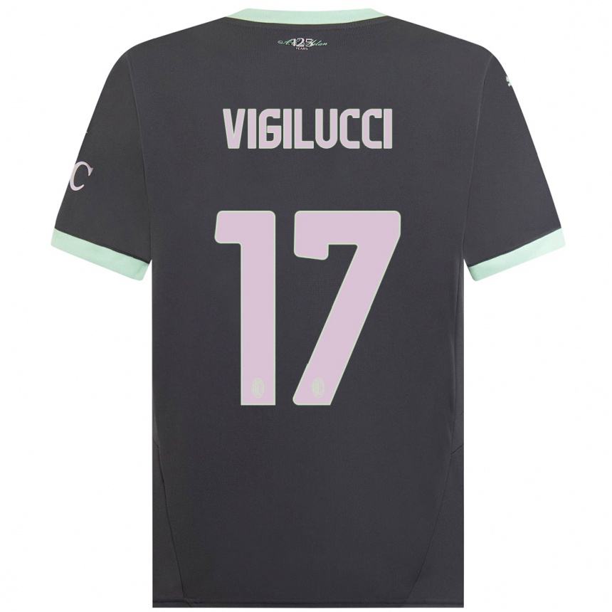 Niño Fútbol Camiseta Valery Vigilucci #17 Gris Equipación Tercera 2024/25 México